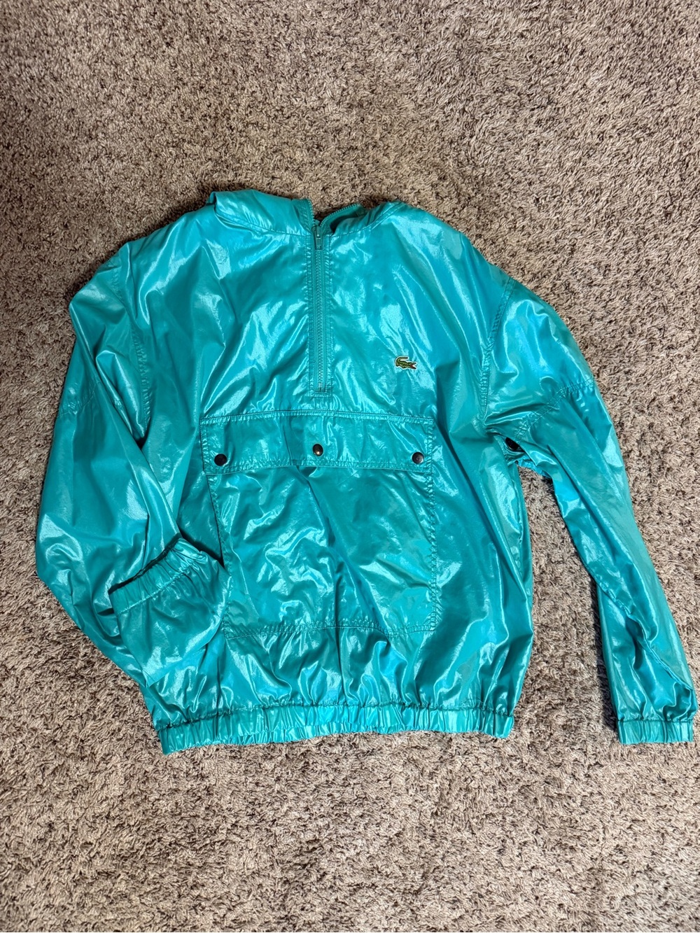 Vintage Lacoste Men’s Teal Windbreaker Jacket